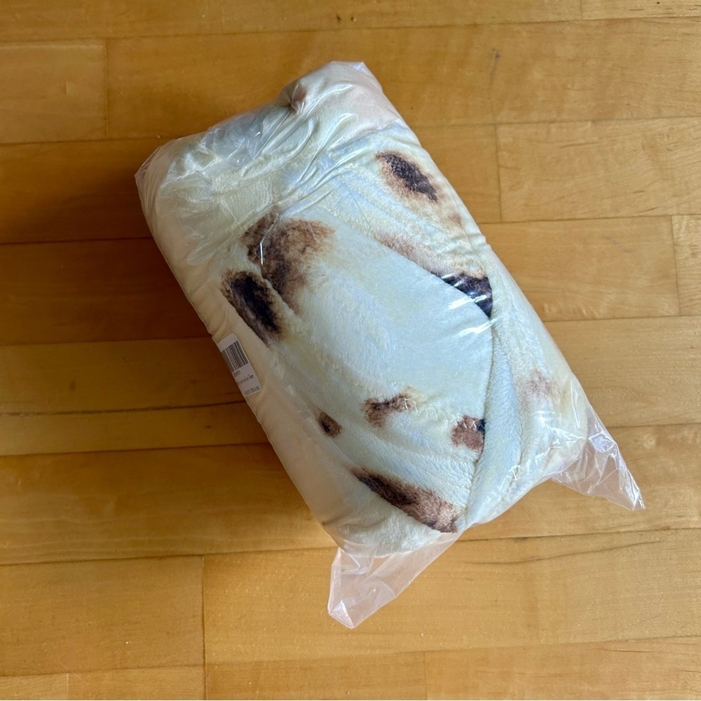 Giant Tortilla Burrito Throw Blanket, Double Sided, Ivory, Brown, 63 inches - Picture 17 of 17